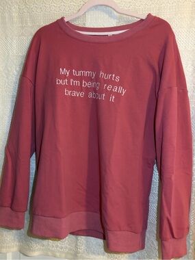 my tummy hurts but i’m being really brave about it 🤎 crew neck